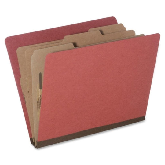 CLASSIFICATION FOLDER, LETTER SIZE, 3 DIVIDERS, EARTH RED CS