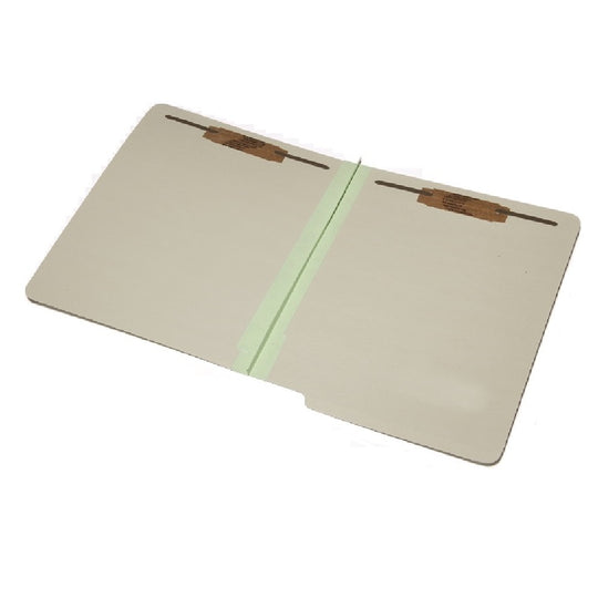 TWO-PART END TAB CLASSIFICATION FOLDERS, LETTER, LIGHT GREEN PK