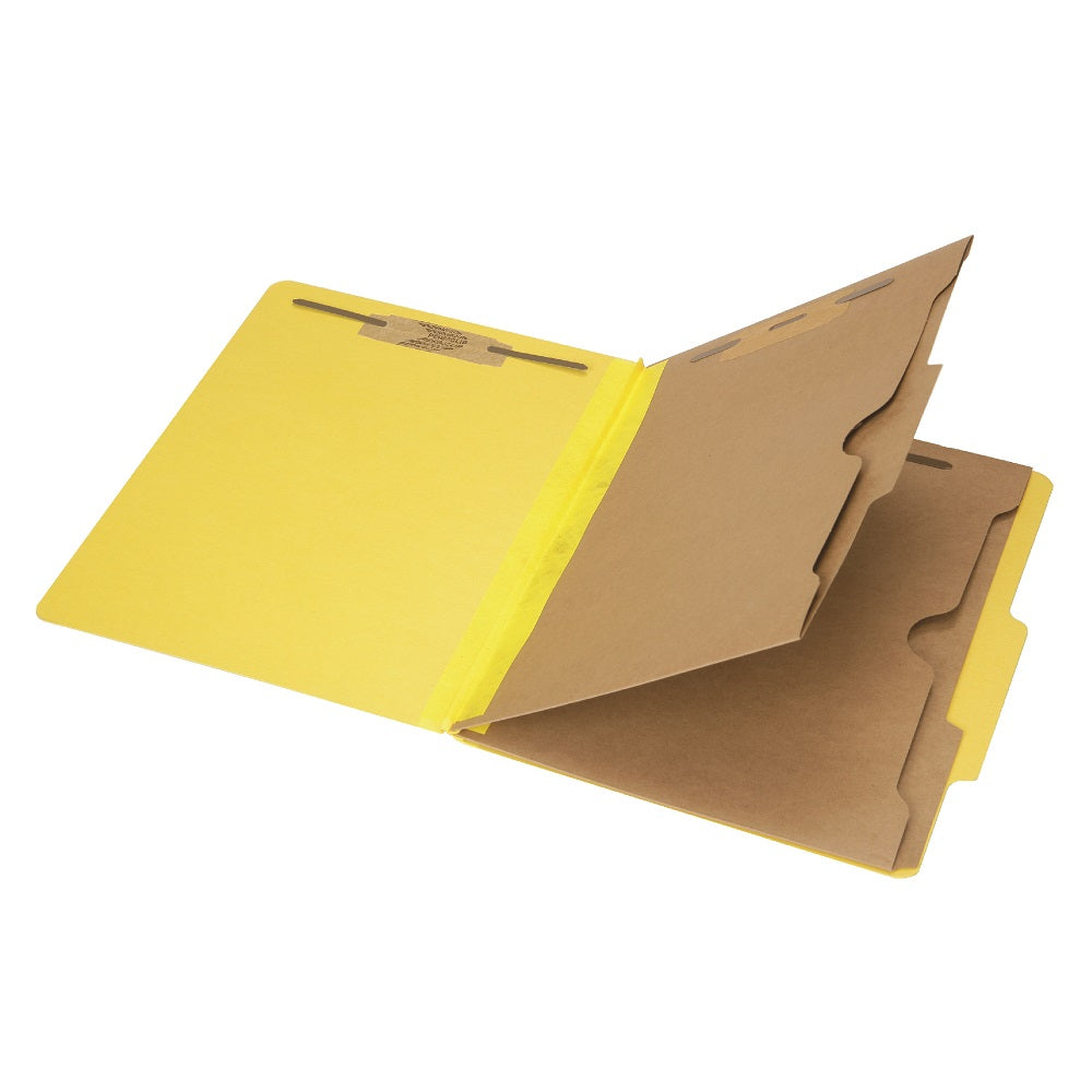 POCKET CLASSIFICATION FILE FOLDER, 2-DIVIDERS, YELLOW BX