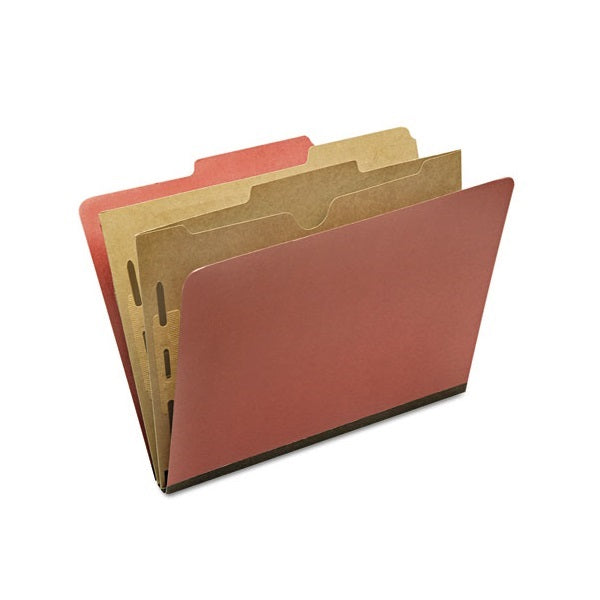 CLASSIFICATION POCKET FOLDER, 6-SECTION, LETTER SIZE, EARTH RED BX