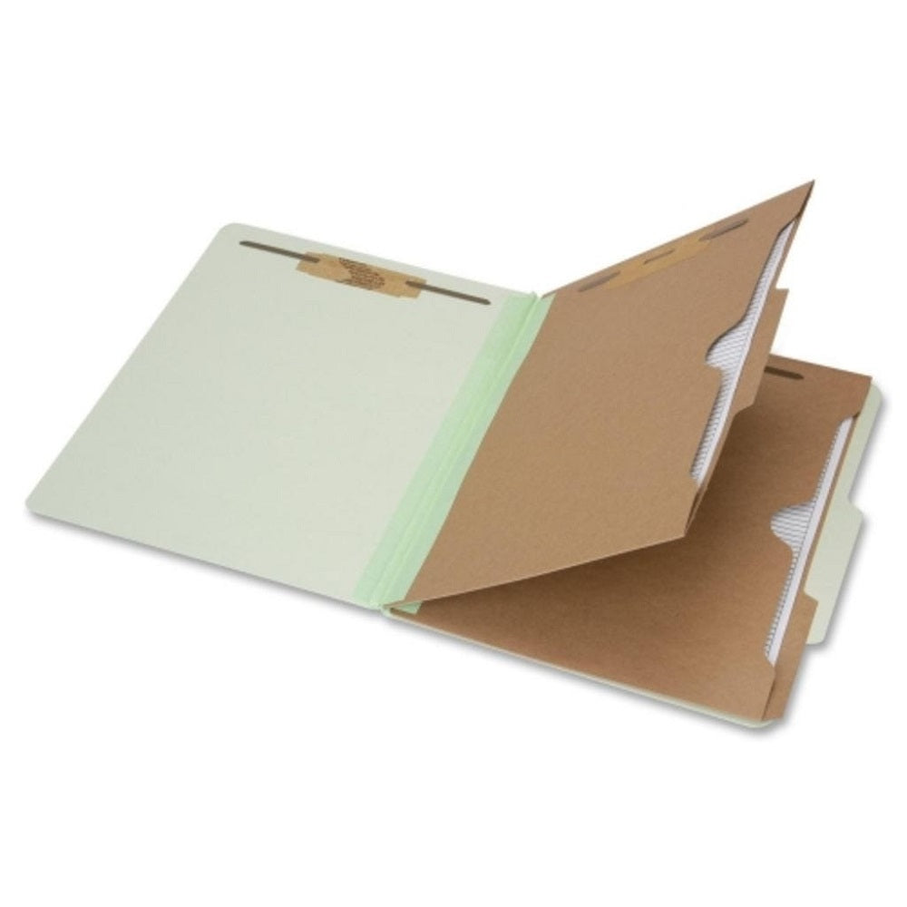 CLASSIFICATION POCKET FOLDER, 6-SECTION, LETTER SIZE, LIGHT GREEN BX