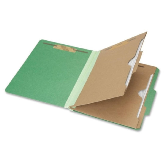 CLASSIFICATION POCKET FOLDER, 6-SECTION, LETTER SIZE, DARK GREEN