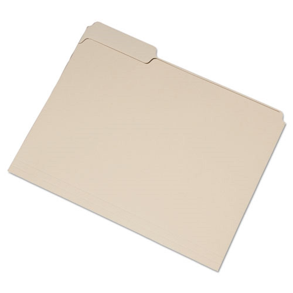 SINGLE TAB FILE FOLDERS, 1/3-CUT TABS, POSITION 1, LETTER SIZE, MANILA, 100/BOX