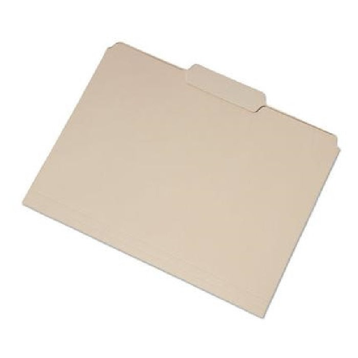 MANILA SINGLE TAB FILE FOLDERS, 1/3-CUT TABS, CENTER POSITION, LETTER SIZE, 100/BOX