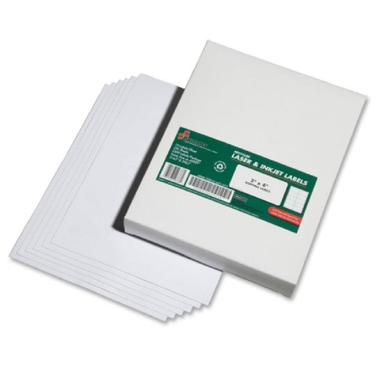 RECYCLED 2" x 4" ADDRESS AND SHIPPING LABLES, INKJET/LASERJET, WHITE