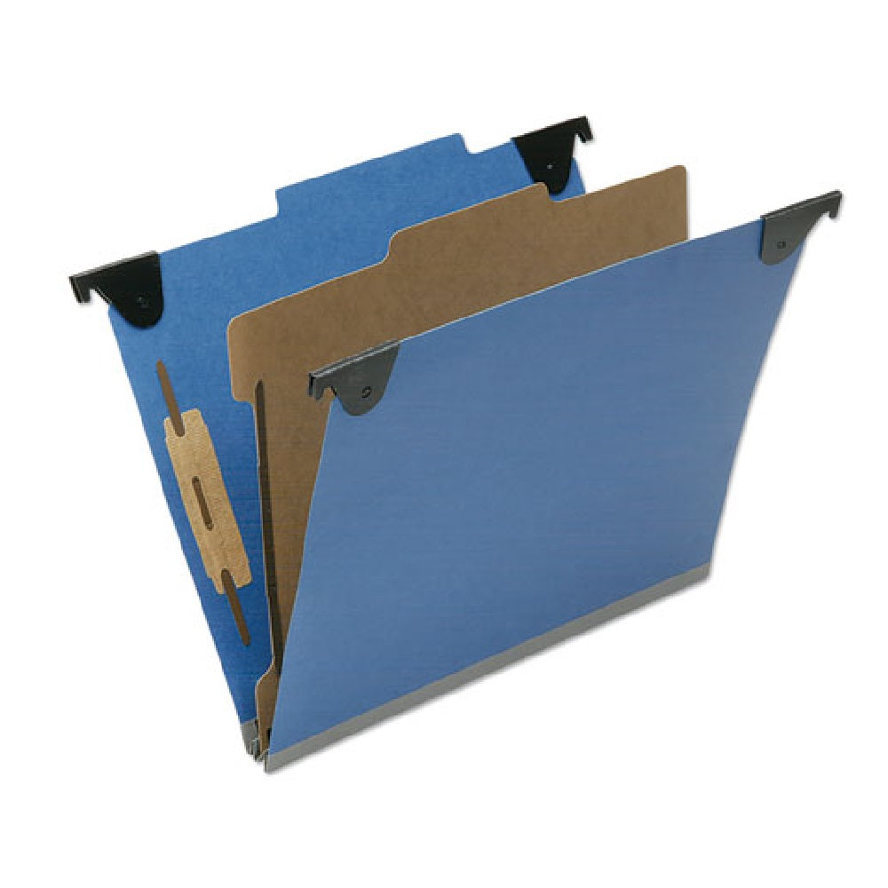 CLASSIFICATION HANGING FILE FOLDER, STRAIGHT TOP TAB, 1 DIVIDER, 4 SECTIONS, LETTER SIZE - ROYAL BLUE