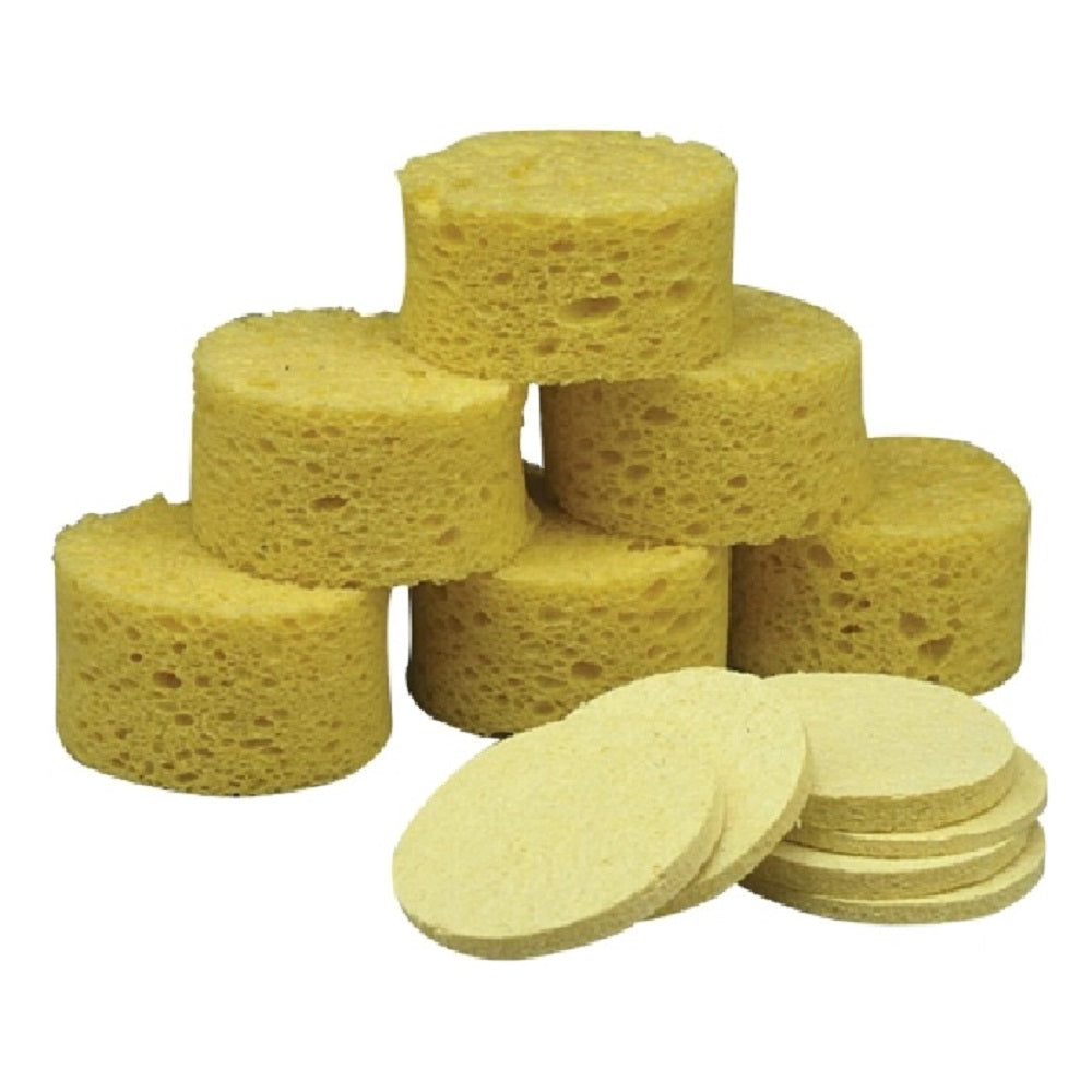 CIRCULAR COMPRESSED CELLULOSE, COARSE, TEXTURED SPONGE, NATURAL  24/DZ