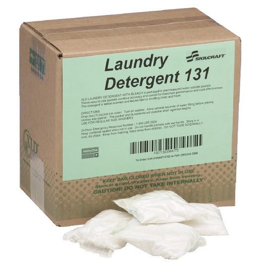 LAUNDRY DETERGENT W/BLEACH, LEMON SCENT - 2 oz POWDER - 50/BOX