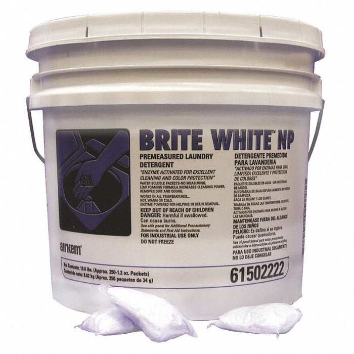 BRITE WHITE NON-BLEACH, WATER SOLUBLE LAUNDRY DETERGENT EA