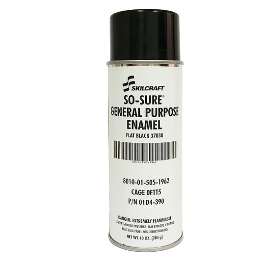 INDUSTIAL ENAMEL AEROSOL PAINT - FLAT BLACK 37038