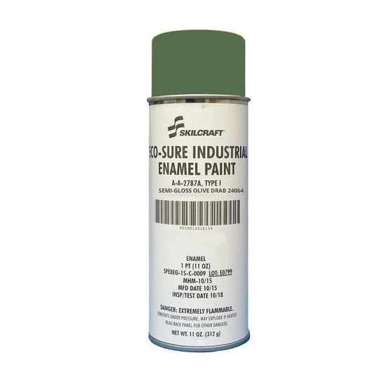 INDUSTRIAL ENAMEL AEROSOL PAINT - SEMI-GLOSS OLIVE DRAB 24064