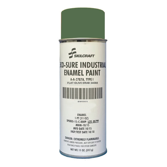 INDUSTRIAL ENAMEL AEROSOL PAINT - FLAT OLIVE DRAB 34088