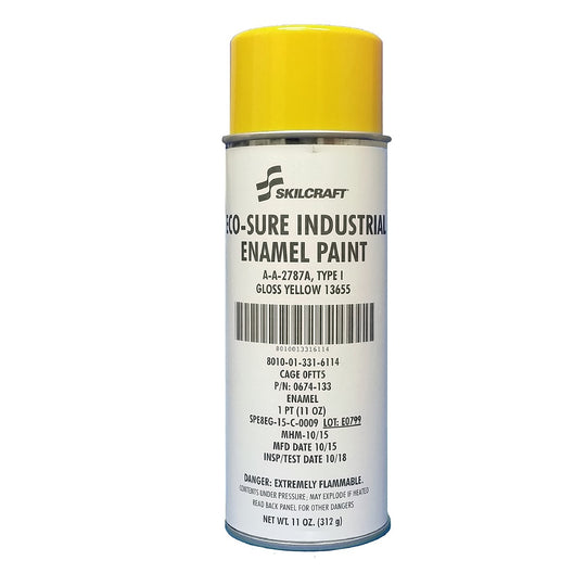 INDUSTRIAL ENAMEL AEROSOL PAINT - GLOSS YELLOW 13655