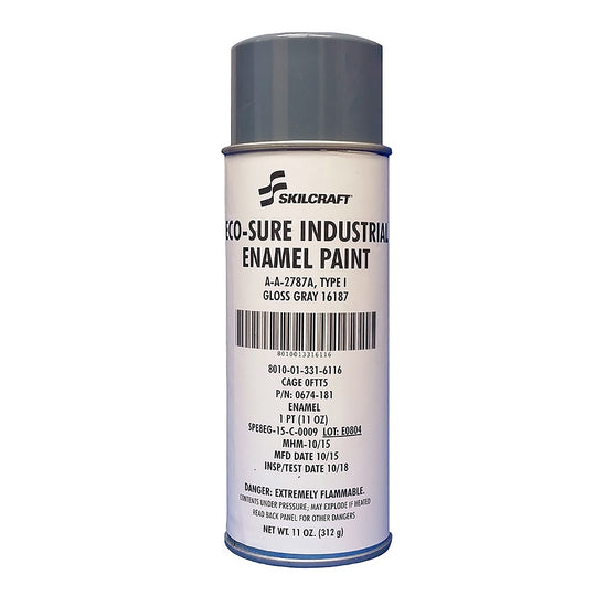 INDUSTRIAL ENAMEL AEROSOL PAINT - GLOSS GRAY 16187