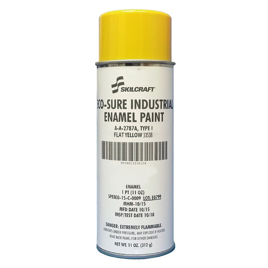 INDUSTRIAL ENAMEL AEROSOL PAINT - FLAT YELLOW 33538