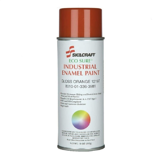 INDUSTRIAL ENAMEL AEROSOL PAINT, GLOSS ORANGE, 12197