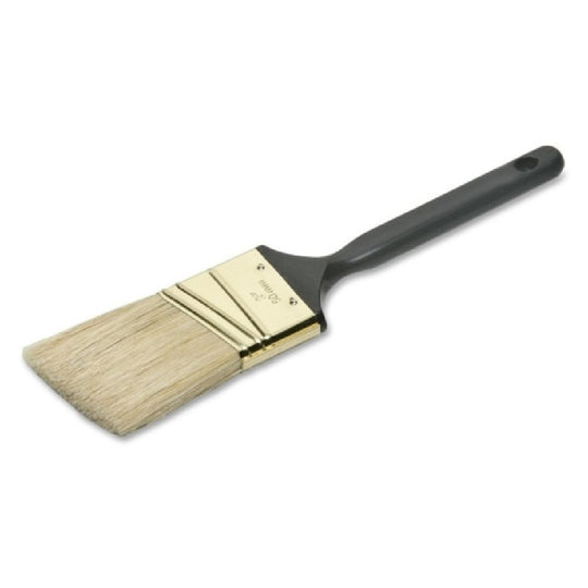 NATURAL BRISTLE, 2" ANGLED SASH PAINT BRUSH, BLACK HANDLE, 6) BRUSHES/CASE