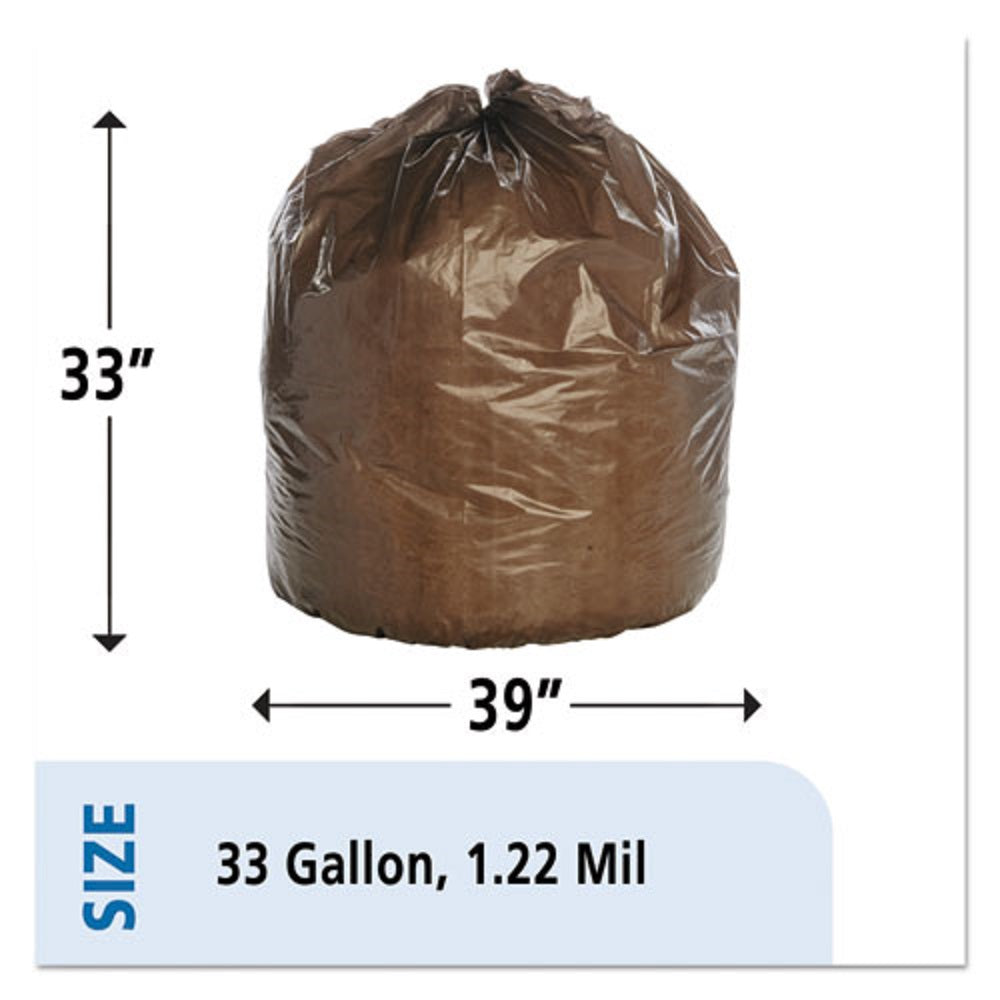 CAN LINER, EXTRA HEAVY DUTY BAG - DARK BROWN  125 BAGS/BX