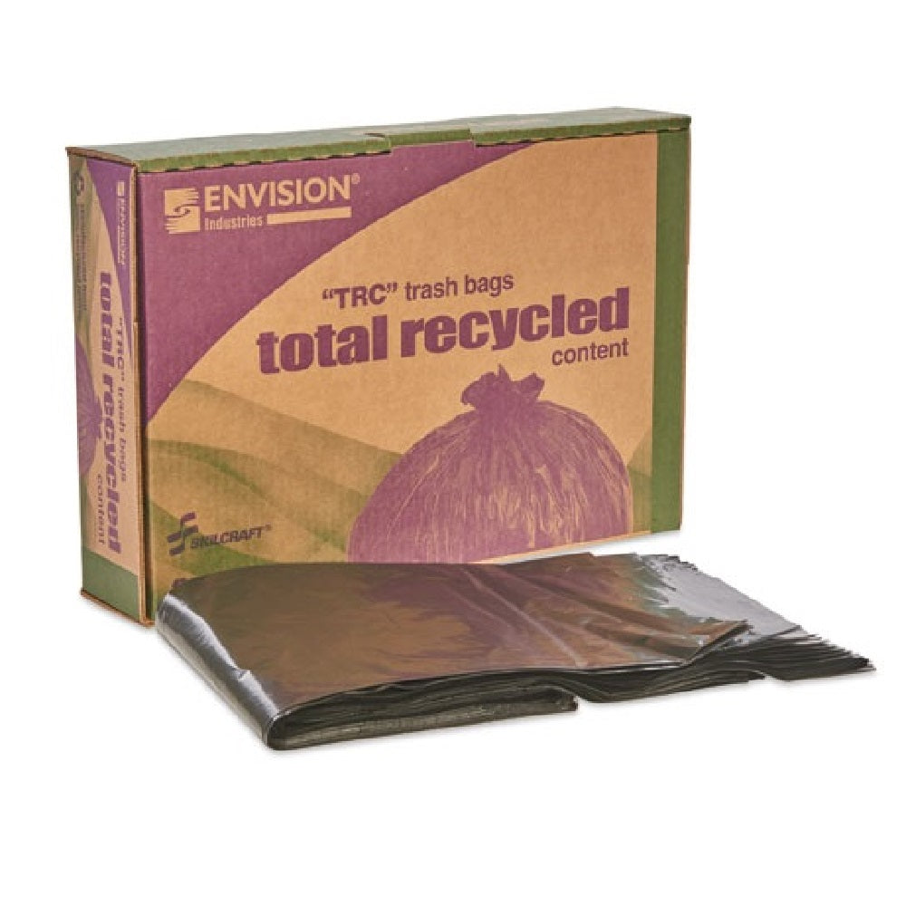 RECYCLED TRASH CAN LINERS, 33 x 40 - BLACK/BROWN 100/BOX