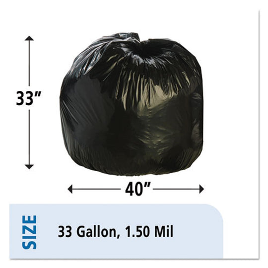 RECYCLED TRASH CAN LINERS, 33 x 40 - BLACK/BROWN 100/BOX