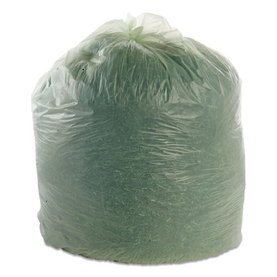 BAGS, COMPOSTABLE, ASTM 6400, HEAVY DUTY, GREEN, 64 GALLON