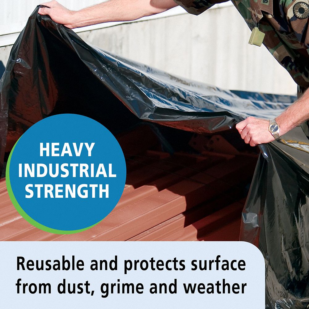 PLASTIC SHEETING, WATER RESISTANT, VAPOR RESISTANT, DUST RESISTANT, BLACK