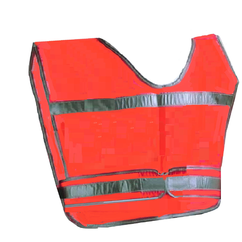 HIGH VISIBILITY SAFETY VEST - ORANGE WITH SILVER REFLECTIVE TAPE - 1/BX