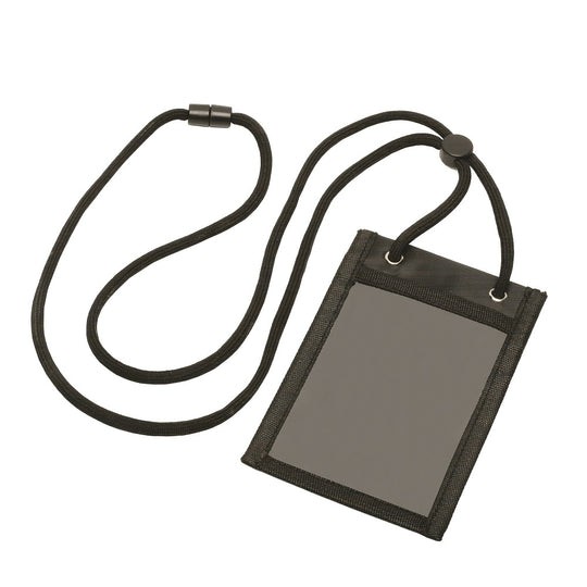 CREDENTIAL HOLDER, VERTICAL, CORD LANYARD - BLACK