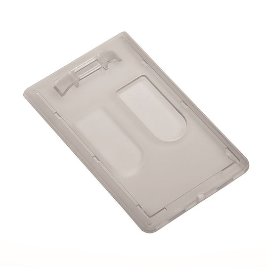 DUAL CARD ID HOLDER, FROSTED, RIGID, VERTICAL, TOP LOAD