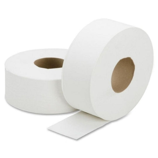 JUMBO ROLL TOILET TISSUE, 1 PLY, NON-CHLORINE BLEACHED, WHITE