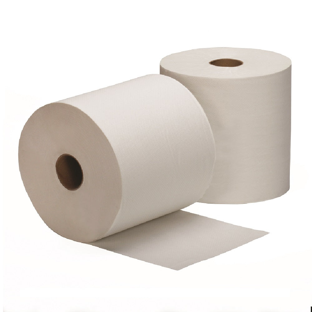 CONTINUOUS ROLL PAPER TOWEL, WHITE, 6 ROLLS/BOX