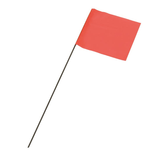 WIRE STAFF MARKING FLAGS - FLUORESCENT ORANGE