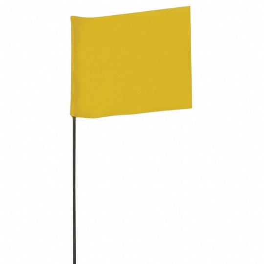 WIRE STAFF MARKING FLAGS - YELLOW