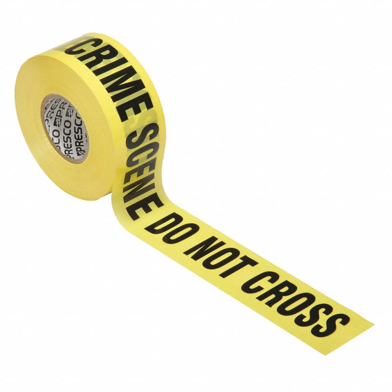 BARRICADE TAPE "CRIME SCENE DO NOT CROSS", YELLOW RO