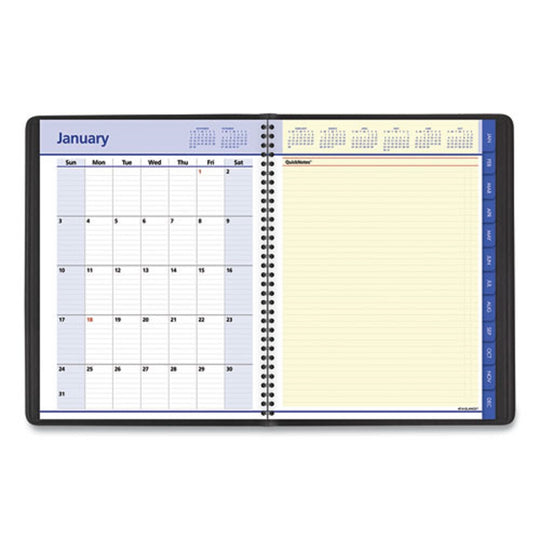 QUICKNOTES WEEKLY VERTICAL COLUMN FORMAT APPOINTMENT BOOK - BLACK COVER - 12 MONTH (JAN to DEC) 2022