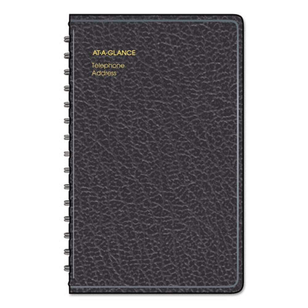 TELEPHONE/ADDRESS BOOK, SIMULATED LEATHER - BLACK