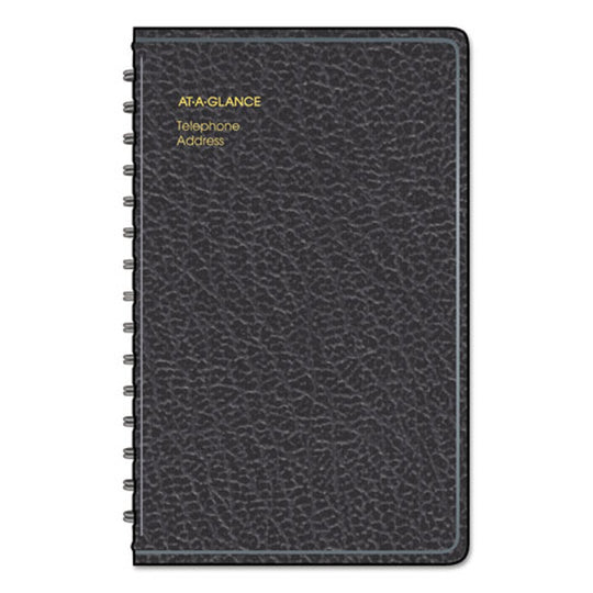 TELEPHONE/ADDRESS BOOK, SIMULATED LEATHER - BLACK