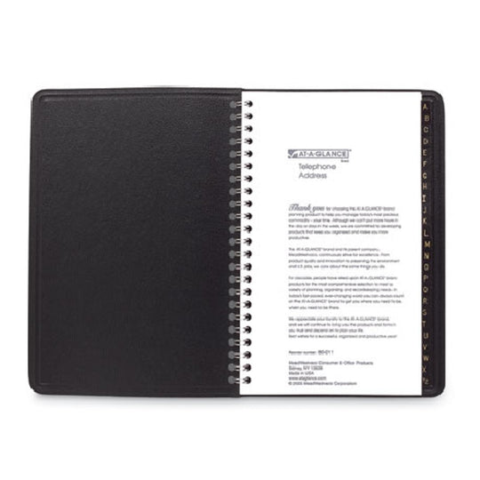 TELEPHONE/ADDRESS BOOK, SIMULATED LEATHER - BLACK