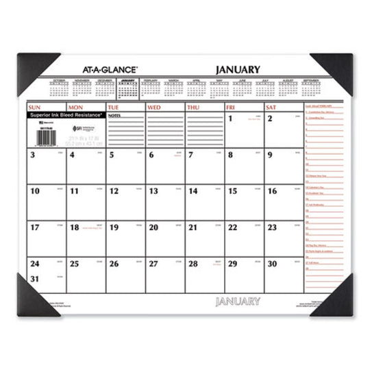 TWO COLOR MONTHLY DESK PAD CALENDAR - 22 x 17