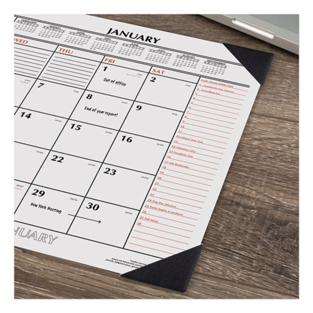 TWO COLOR MONTHLY DESK PAD CALENDAR - 22 x 17