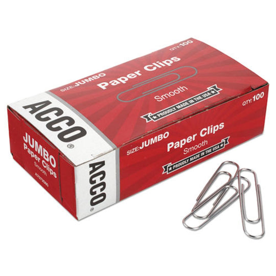 JUMBO PAPER CLIPS - SILVER - 1000/PACK