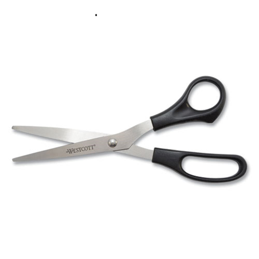 WESTCOTT® ALL PURPOSE STAINLESS STEEL SCISSORS - BLACK STRAIGHT HANDLE