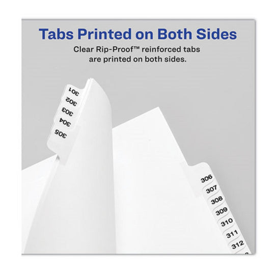 PREPRINTED LEGAL EXHIBIT SIDE TAB INDEX DIVIDERS - 10 TAB - WHITE