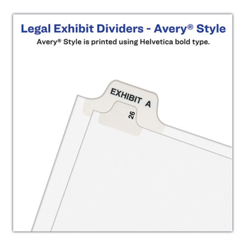 PREPRINTED LEGAL EXHIBIT SIDE TAB INDEX DIVIDERS - 10 TAB - WHITE