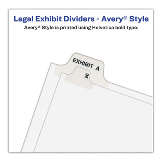 PREPRINTED LEGAL EXHIBIT SIDE TAB INDEX DIVIDERS, AVERY STYLE, 10 TAB  -WHITE