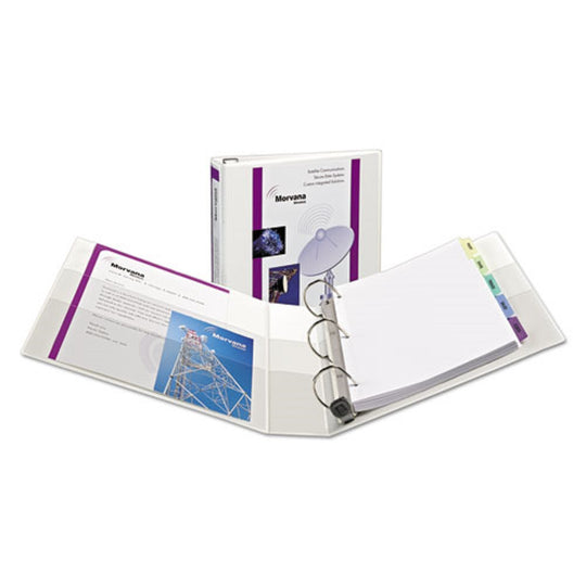 HEAVY-DUTY VIEW BINDER W/ DURAHINGE & ONE TOUCH EZD RINGS - WHITE