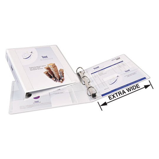 HEAVY-DUTY VIEW BINDER W/ DURAHINGE & ONE TOUCH EZD RINGS - WHITE