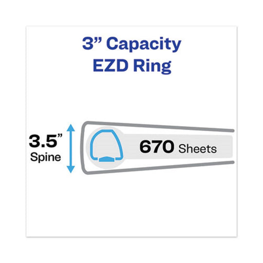 HEAVY-DUTY VIEW BINDER W/ DURAHINGE & ONE TOUCH EZD RINGS - WHITE