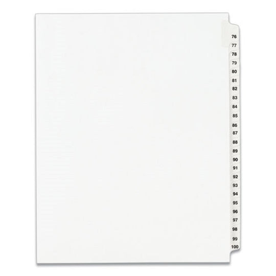 PREPRINTED LEGAL EXHIBIT SIDE TAB INDEX DIVIDERS, AVERY STYLE, 25 TAB - WHITE