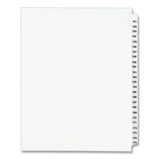 PREPRINTED LEGAL EXHIBIT SIDE TAB INDEX DIVIDERS, AVERY STYLE - WHITE